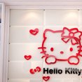 thumbnail image 3 of Calcomanía de pared 3D, acrílico estéreo mediano, dibujos animados, lindo gato, Hello Kitty, pegatina de pared para habitación de niños, dormitorio, cabecera, letras grandes rojas y negras, 3 of 5