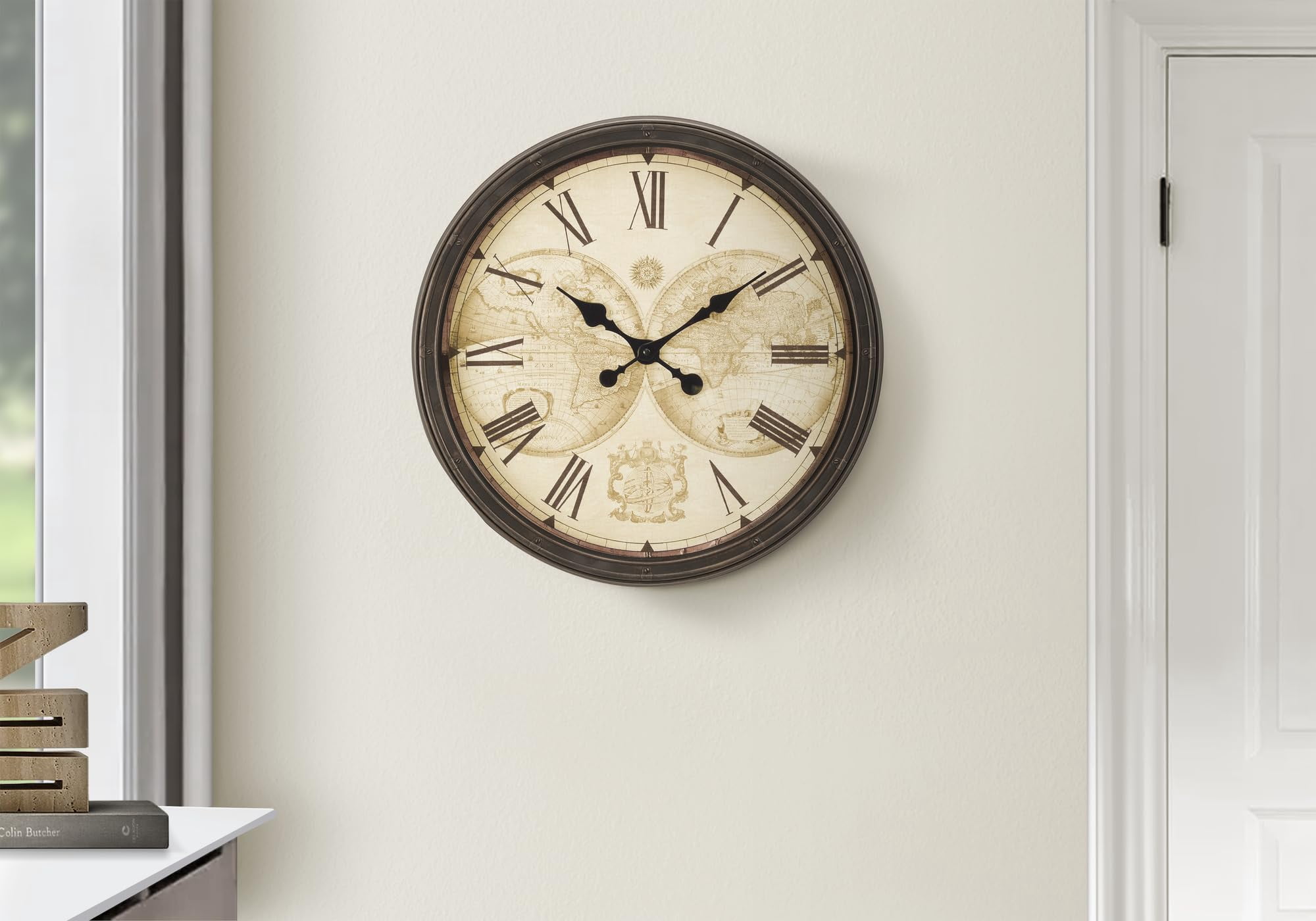 Clocks - 20" Round - Wall Clock - Antique Brown - Transitional