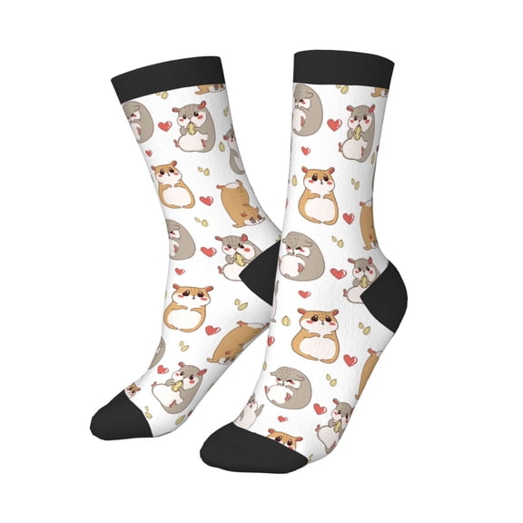 Kids Girls Boys Socks - Love Cartoon Cute Hamster Comfort Breathable Crew Socks for Boys Girls Kids, Soft Athletic Running Socks for Boys Socks 6-10 Years Old