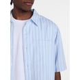 thumbnail image 4 of No Boundaries Boxy Cropped Fit Oxford Shirt with Short Sleeves, Men's XS-5XB, 4 of 5