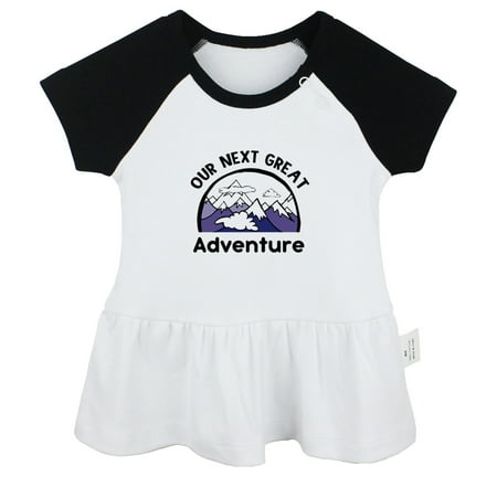 

Our Next Great Adventure Funny Dresses For Baby Newborn Babies Skirts Infant Princess Dress 0-24M Kids Graphic Clothes (Black Raglan Dresses 18-24 Months)