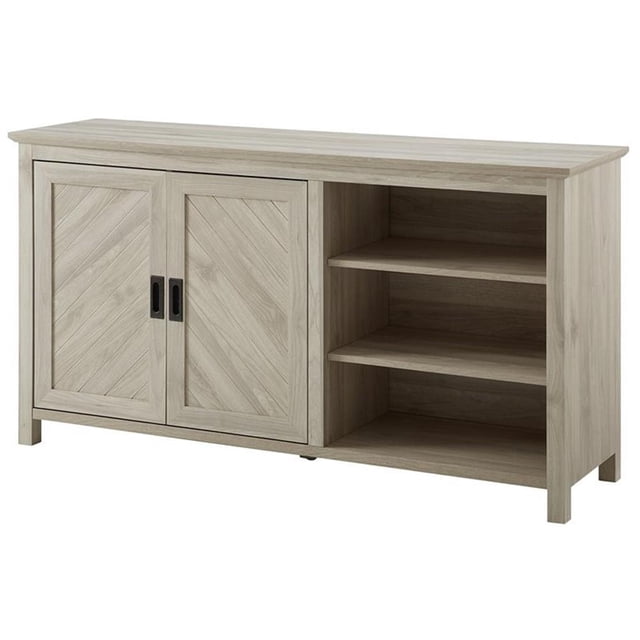Pemberly Row Buffet d'Inspiration Mi-Siècle de 58 Pouces, 2 Portes, avec Rainures Inclinées