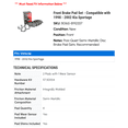 thumbnail image 2 of Front Brake Pad Set - Compatible with 1998 - 2002 Kia Sportage - Centric, 2 of 2