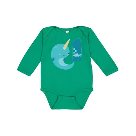 

Inktastic Narwhal 1st Birthday Gift Baby Boy or Baby Girl Long Sleeve Bodysuit