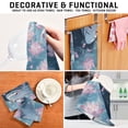 thumbnail image 7 of WOBOGO Water Brings Out The Lotus Kitchen Towel 1 Piece Large Cotton Dishcloth Premium Absorbency Set with Hanging Loop, 7 of 7