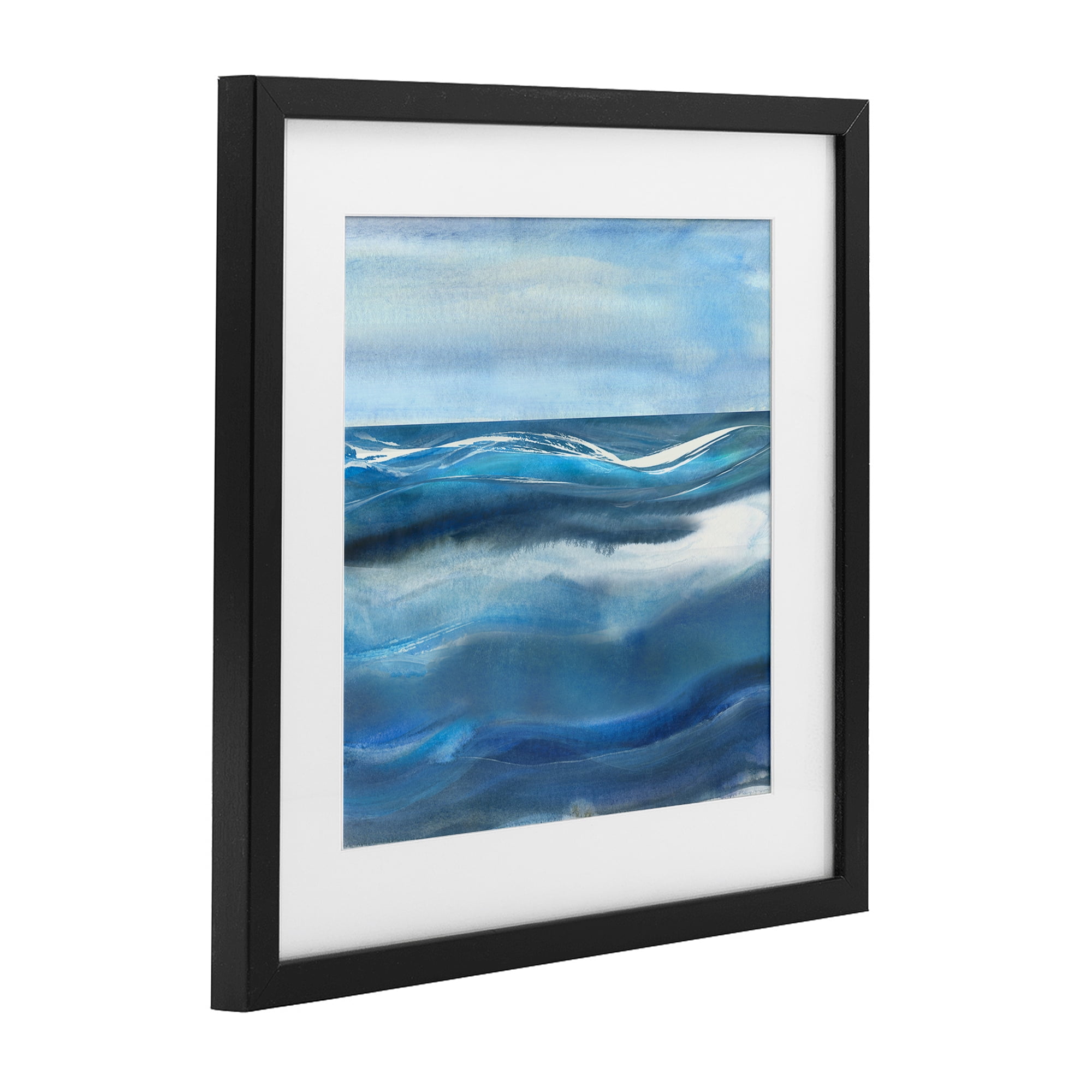 Stupell Industries Calm Expanse of Ocean Waves Black Framed Print Under Glass, design by Susan Jill