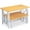 White Natural, variant on Ktaxon Farmhouse Dining Table Set for 4, 47.2" Rectangle Dining Table with 2 Benches, Modern Rectangle Dining Set 3 Pieces for Small Spaces, Apartment Friendly, White Natural