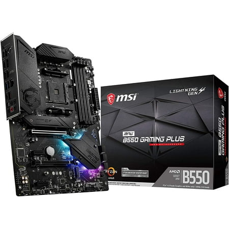 MSI MPG B550 Gaming Plus Gaming Motherboard (AMD AM4, DDR4, PCIe 4.0, SATA 6Gb/s, M.2, USB 3.2 Gen 2, HDMI/DP, ATX)-Refurbished