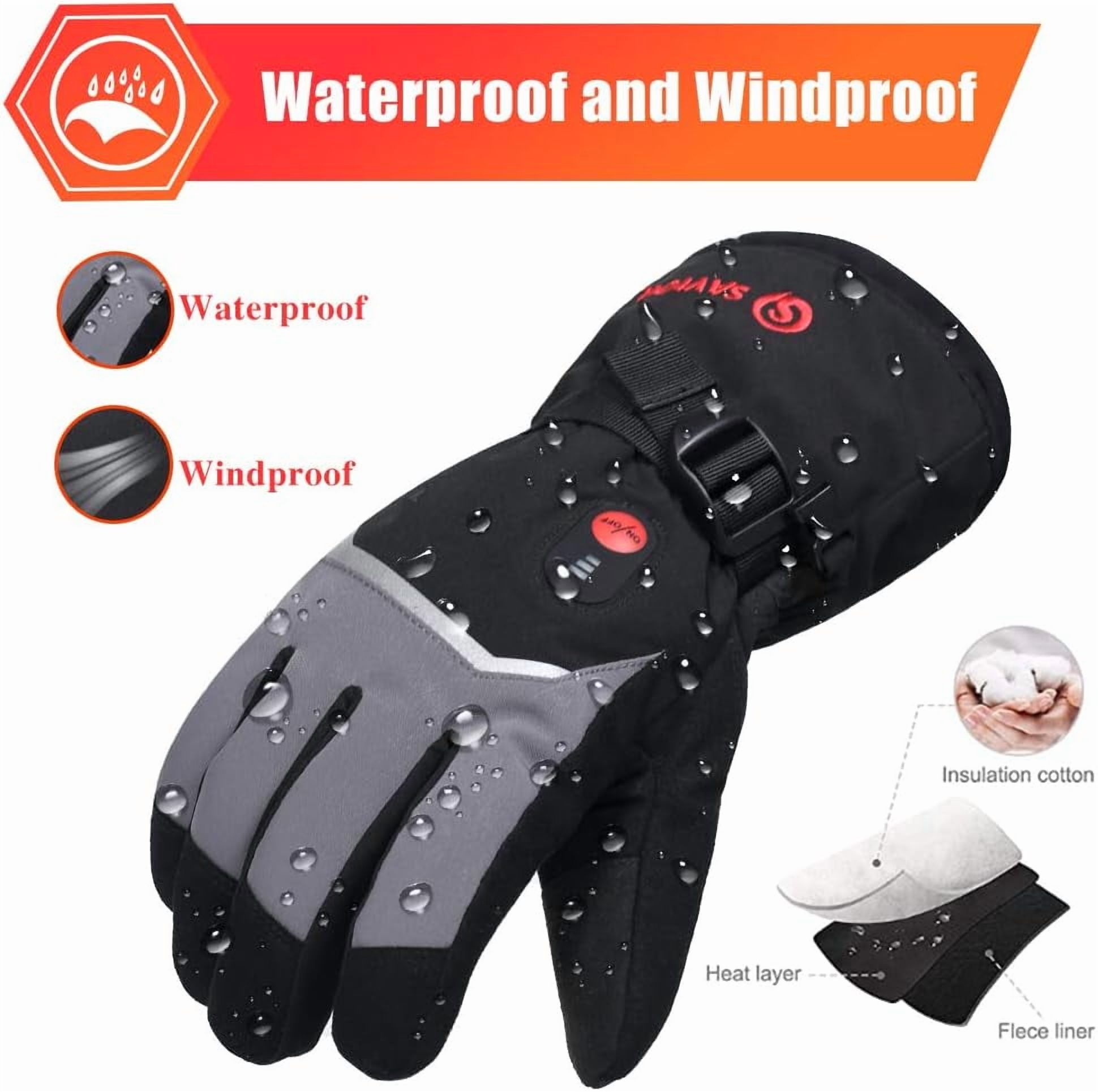 Savior Heat Electric Heated Gloves Unisex Battery Powered Hand Warmer Hunting Glove Perfect for Skating Hiking Cycling,Relieve Raynauds Disease