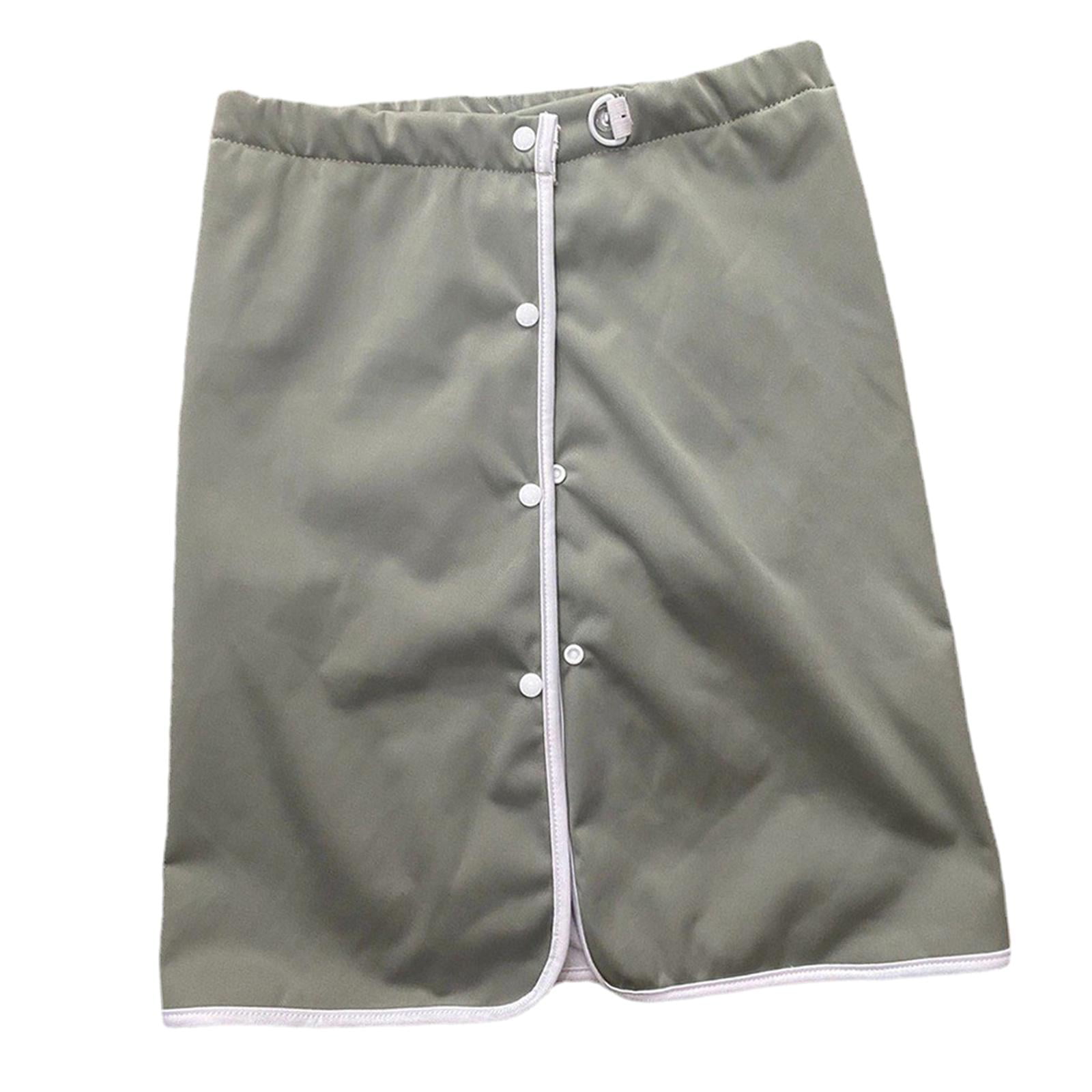 Adult Diaper Skirt Breathable Adult Cloth Diaper Reusable for Adults Elderly Grayish green XXXL