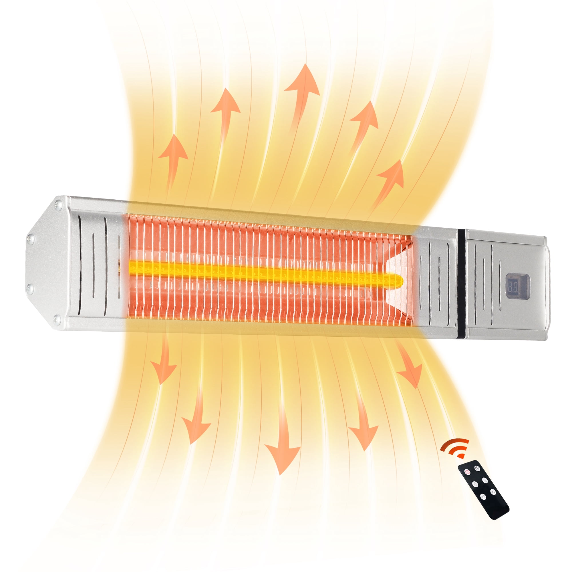 HUMSURE Outdoor Terrace Heater, Indoor Infrared Heater, Wall Mounted Heater  Using Electric Infrared Technology And Carbon Fiber Tube, Remote Control  Ultra Quiet 1500w Metallic Silver. - Walmart.com