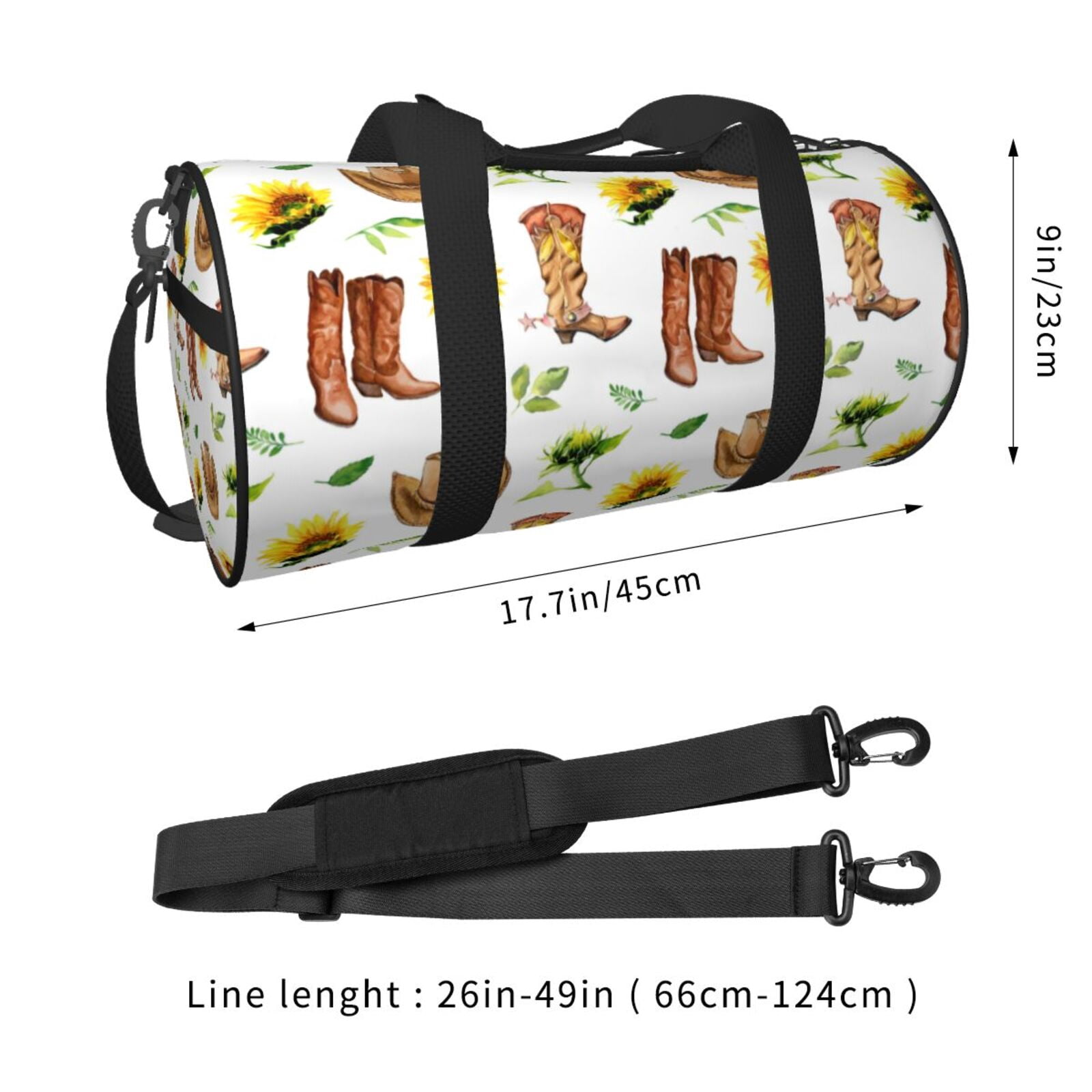 Vsdgher Rustic Western Charm 45L Foldable Duffel Bag, Sports Gym Bag,Overnight Bag, Portable Weekender Bag for Airplanes