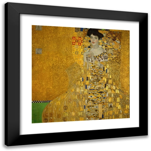 Gustav Klimt 20x20 Black Modern Framed Museum Art Print Titled - Portrait Of Adele Bloch-Bauer I (1907)