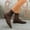 #254-Brown, variant on Woman's Winter Ankle Boots, Casual Solid Color Pointed Toe with Rear Zipper, Chunky Low Heel Design for Daily Wear and Comfort