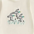 thumbnail image 3 of larppty Baby Boy 1st Birthday Outfit Mallard Duck Bubble Romper Sweatshirt Long Sleeve Bodysuit T-Shirt Fall Clothes (Khaki), 3 of 3