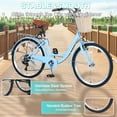 thumbnail image 5 of PRIJESSE Women's Lightweight Step-Through Cruiser Bike 26" Wheels 7-Speed Comfortable City Commuter Blue, 5 of 7