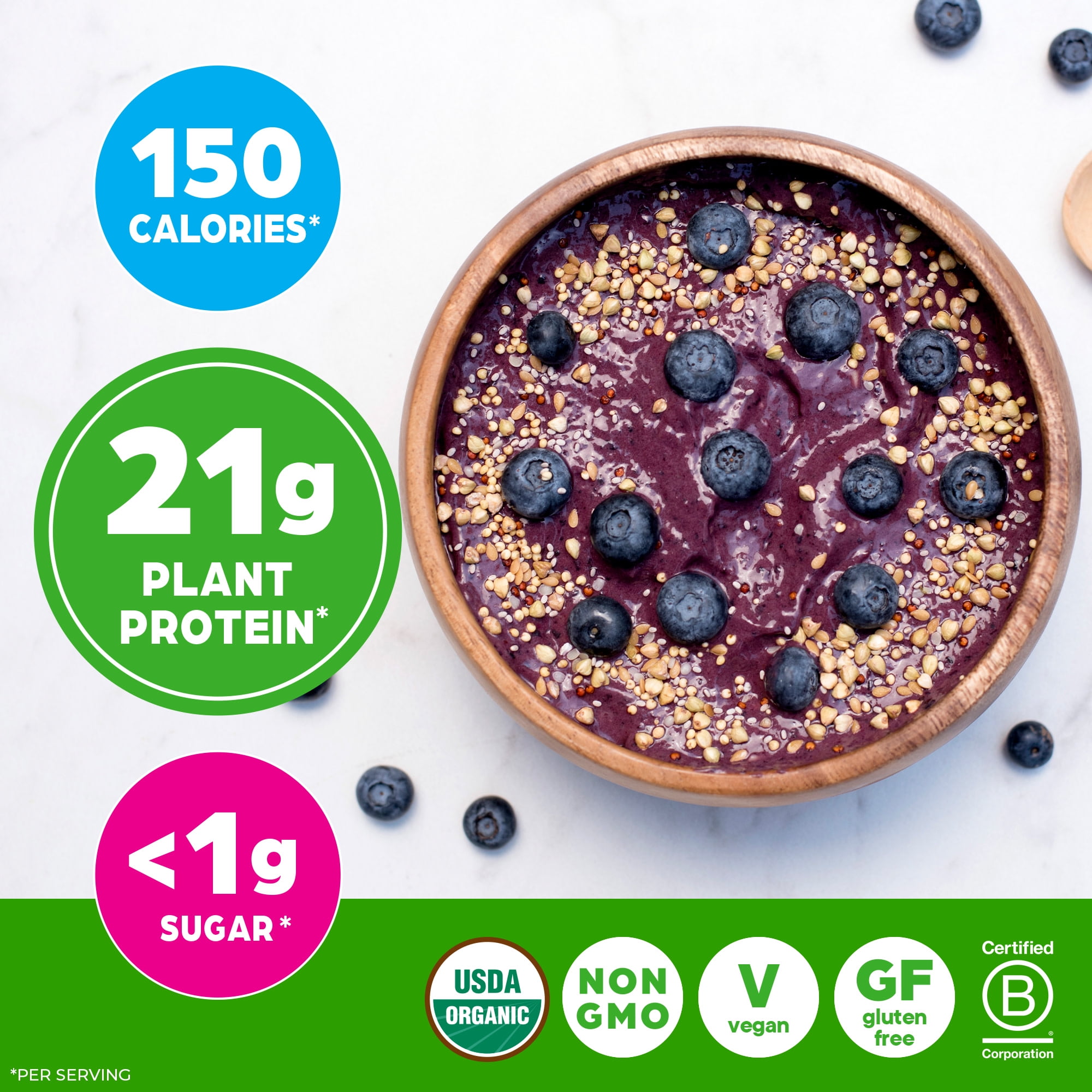 Orgain Organic Vegan 21g Protein Powder Packets, Plant Based Shake Drink, Travel Size, Vanilla, 10ct