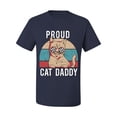 thumbnail image 3 of Proud Cat Daddy Cat Lover Men's Graphic T-Shirt, Navy, Large, 3 of 5