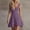 Purple, variant on Women's Solid Color Twist Front Fit‑and‑Flare Dress Deep V‑Neck Sleeveless High‑Waist Ruffle Short Dress Green XL(XL)