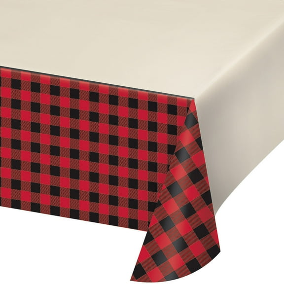 Lumberjack Plaid 54" x 102" Plastic Tablecloth