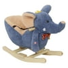 Kinbor Baby Kids Toy Plush Rocking Horse Little Elephant Theme Style Riding Rocker with Sound, Seat belts