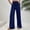 Dark Blue, variant on Endives Women's Wide Leg Pants Textured Elastic High Waisted Solid Color Flared Elegant Casual Pants Dark Blue
