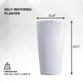 thumbnail image 2 of XBrand 29.5" H White Plastic Self Watering Indoor Outdoor Tall Round Planter Pot, Decorative Gardening Pot, Home Décor Accent, 2 of 9
