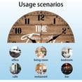 thumbnail image 3 of Reloj de pared de 12 pulgadas con texto en inglés "Time Spent with Family", reloj de pared vintage de madera, reloj de pared con frase de granja que funciona con pilas, reloj de pared redondo que, 3 of 8