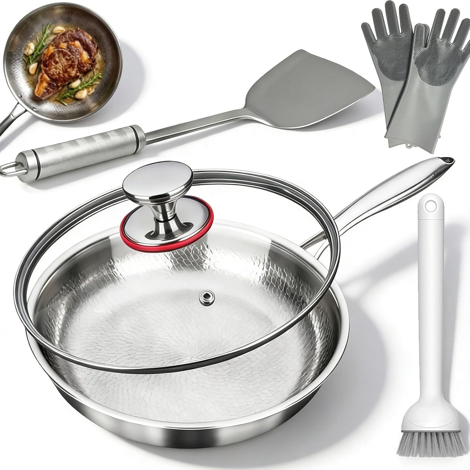 Titanium Pans for Cooking, 2026 New 12inch Non-Stick Titanium Pro Pan, Titanium Frying Pan, Scratch-Resistant Titanium Skillet for Oven, Induction & All Cooktops (9.5in, No Lid)