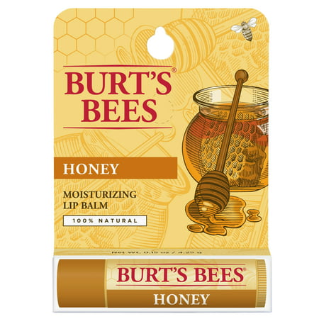 Burt's Bees 100% Natural Moisturizing Lip Balm, Honey with Beeswax, 1 Tube