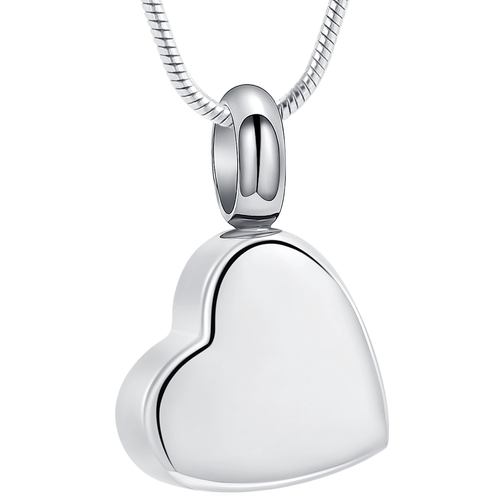 Mini Heart Urn Necklace for Ashes for Women Men Stainless Steel Cremation Jewelry Memorial Keepsake Pendant for Ash Holder