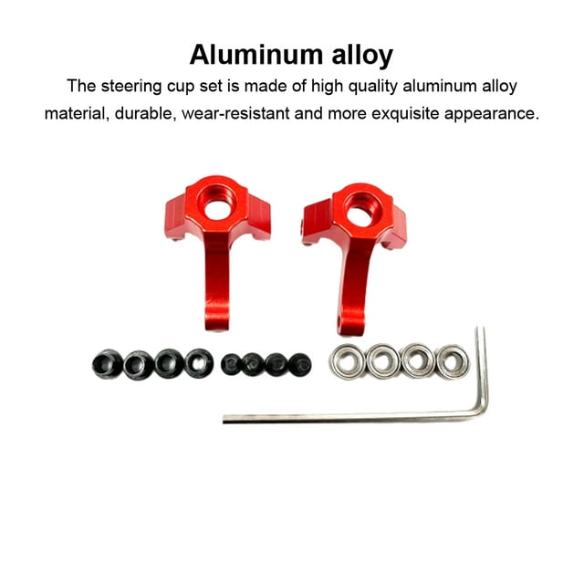 maskred Support de Moyeu de Direction en Alliage d'Aluminium pour HBX 1/24 2098B Crawler 24964 Précision de Commande de Direction Moyeu en Alliage d'Aluminium Rouge 1Set