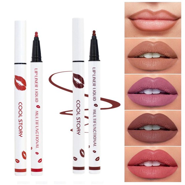 Fiudx Ofertas Flash Del Día Delineador De Labios, Lápiz Labial Líquido Mate, Taza Antiadherente, Brillo De Labios, Color Sólido, Lápiz Labial De Larga Duración, Secado Rápido, 10Ml