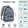 thumbnail image 4 of Dental Tooth Students Backpack Oral Care Dentist School Bag with Tooth Pattern, Comfortable and Adjustable Strap for Students, 4 of 6
