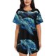 thumbnail image 1 of Fotbe Ocean Turtle Conjunto de Pijama Estampado para Mujer, 2 Piezas, Ropa de Dormir con Camiseta de Manga Corta y Shorts Suaves-XX-Large, 1 of 6