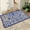 Blue And White Tiles, variant on JML Non-Slip MicrofiberFabric & Rubber Doormat - Soft Entryway Rug for Home/Office (16"x24") - Easy Clean Door Mat for Indoor/Outdoor Use, Teal Mandala Design