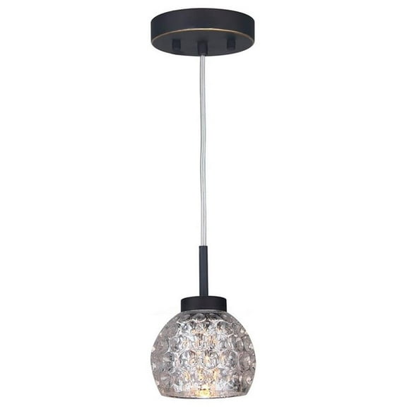 Woodbridge Lighting Charlotte 1-light Glass Mini Pendant in Bronze/Mercury