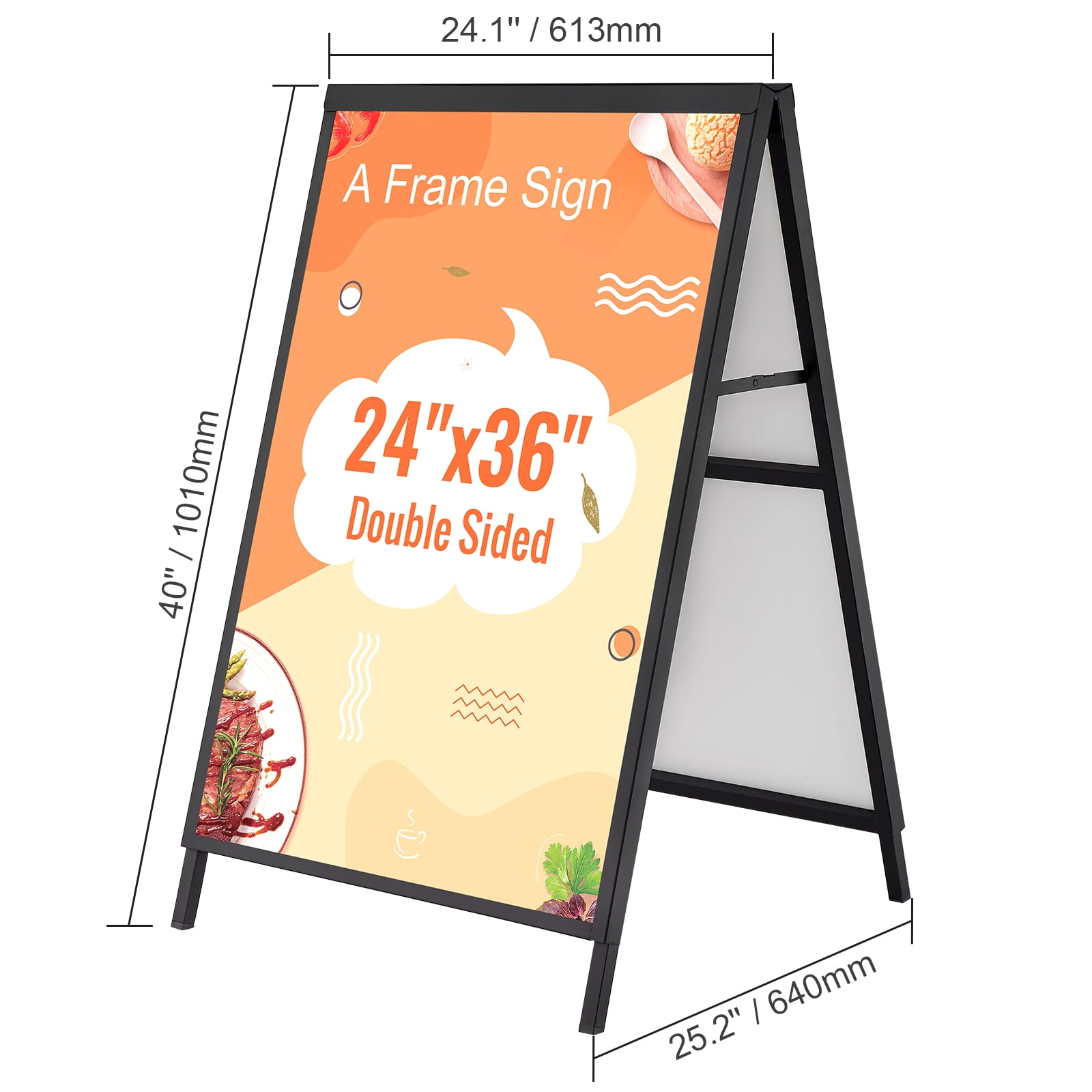 VEVOR Outdoor A-Frame Sidewalk Sign 24x36 inch Sandwich Board Signs