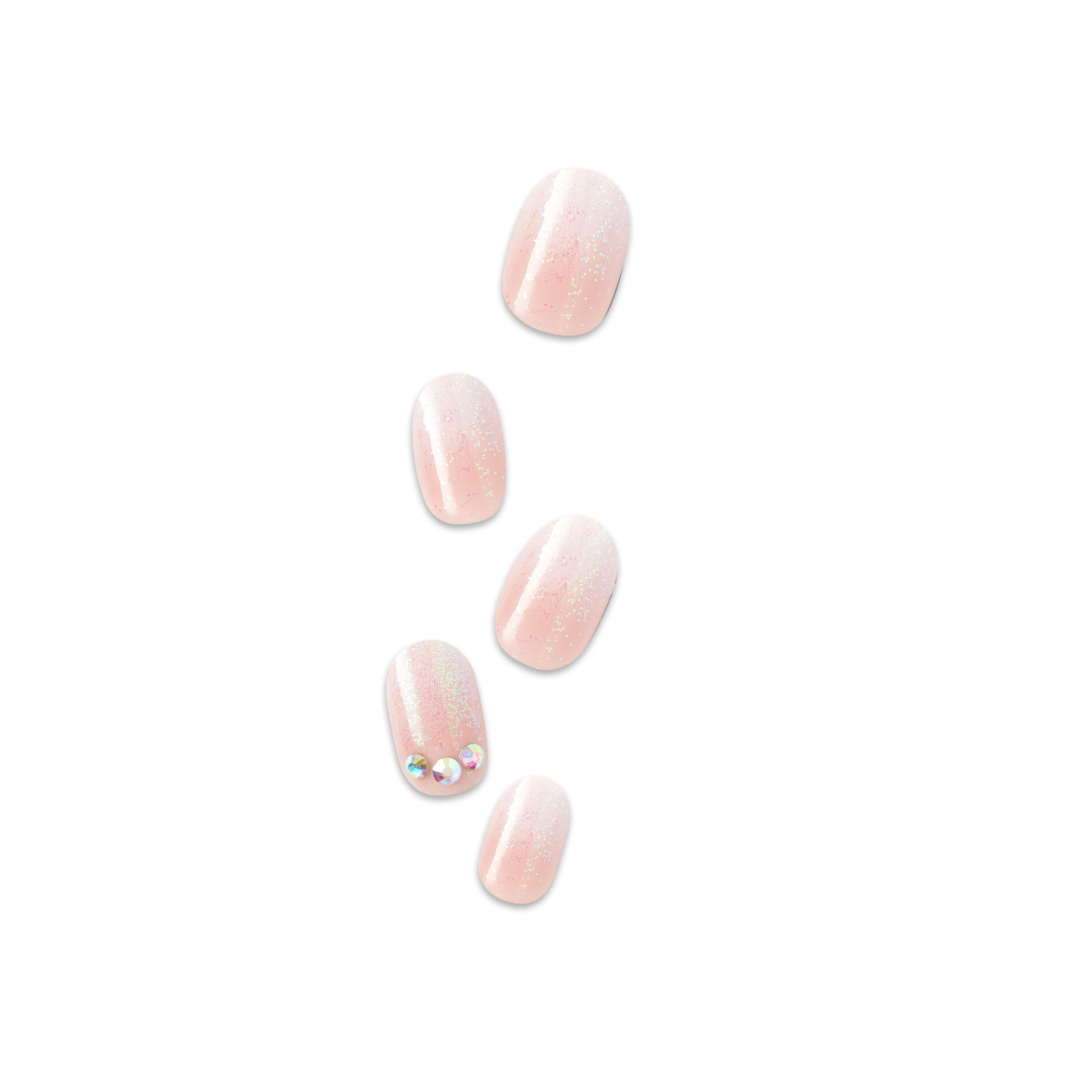 Kiss Impress Short Oval Press on Nails, Pink, 30 Pieces