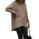thumbnail image 4 of Sunloudy Suéter de otoño para mujer, suéter de punto de manga larga con cuello en V de color sólido con dobladillo irregular para damas, S / M / L / XL Sunloudy  moda, 4 of 7