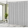 thumbnail image 4 of Ambesonne Monochrome Shower Curtain, Geometric Abstract Motif, 69"Wx75"L, Charcoal Grey and White, 4 of 4