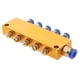 thumbnail image 4 of Distribuidor de aceite lubricante ajustable con pistón, bloque de colector de 6 mm de entrada y 4 mm de salida 5 vías, 4 of 7