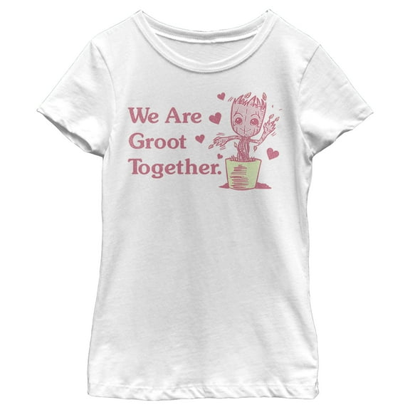 Girl's Marvel We are Groot Together Graphic Tee White X Small
