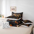 thumbnail image 5 of YST Gamer Bed in a Bag 7 Piece Bedding Set, Modern Abstract Plaid, 100% Polyester Microfiber, Orange Geometry Honeycomb Print, Full Size, 5 of 5