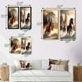 thumbnail image 4 of Designart "Wild Horses Galloping in a Winter Scene IV" Animals Horse Framed Wall Art Set Of 2 - Children's Art Brown Gallery Wall Frame Set For Home Decor, 4 of 6