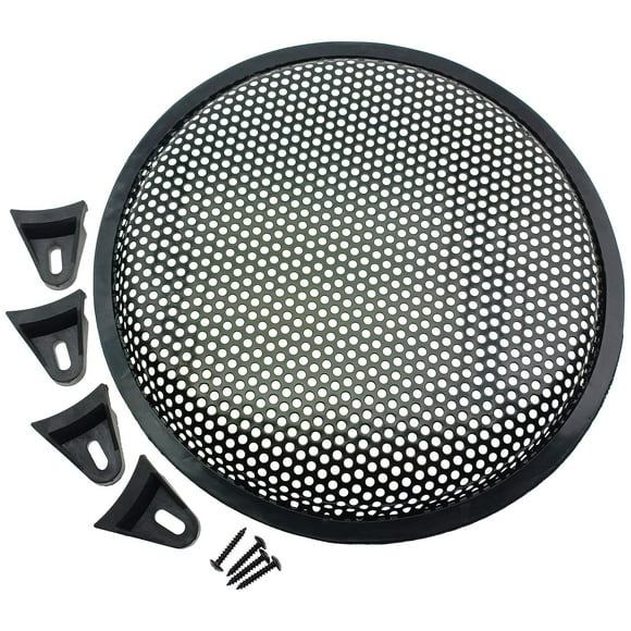 Funda para rejilla de altavoz, malla metálica de 12 pulgadas, paquete de 2 unidades, FDXGYH, color negro
