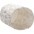 thumbnail image 3 of Sea Team 19.7 x 15.7 Inches Large Sized Folding Cylindric Canvas Fabric Laundry Hamper Storage Basket with Floral Pattern, Yellow & Grey, 3 of 7