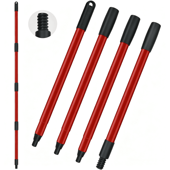 ACDANC Mop Handle Replacement for 4 Section Mop Replace Handle Compatible with Spin Mop Refills and Brooms Mop Stick for Floor Clean,30"To 58",American Thread Joint