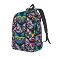 thumbnail image 1 of Wukai Happy Kitten Faces Print Durable Canvas Laptop Backpack - Adjustable Shoulder Straps, Water-Resistant, Large Capacity, Unisex for School, Office-Medium, 1 of 5