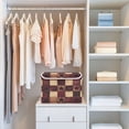thumbnail image 4 of Yayeee Collapsible Cube Storage Bin with Lid Fabric Closet Decorative Basket with Handles, Star Spangled Squares, 4 of 7